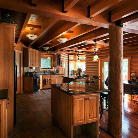 SMJ Construction | Log Home Kitchen Log Cabin Kitchen Ideas, Log Cabin Kitchens, Rustic Kitchen ...