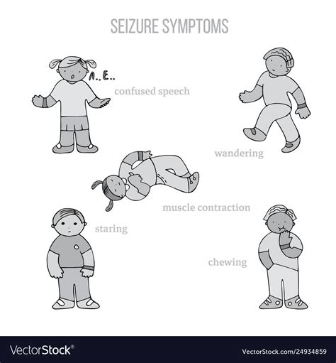 Epilepsy seizure symptoms Royalty Free Vector Image