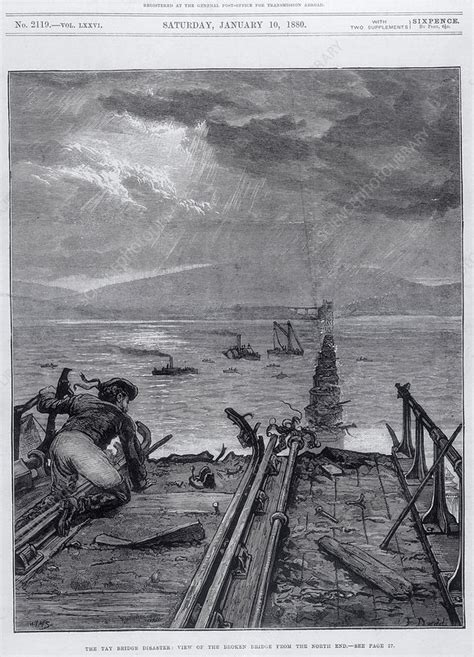 Tay Bridge disaster, Scotland, 28 December 1879 - Stock Image - C045/3779 - Science Photo Library