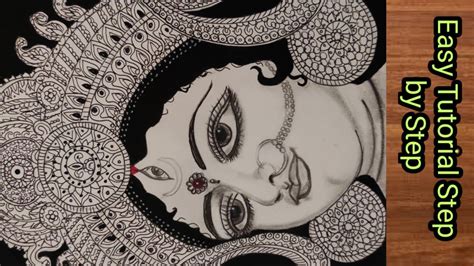 Navratri special Maa Durga drawing step by step | Durga Maa drawing ...