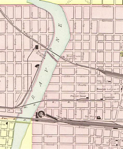 1898 Antique FARGO Street Map of Fargo North Dakota City Map - Etsy