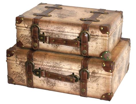 Vintiquewise(TM) Old World Map Leather Vintage Style Suitcase with ...