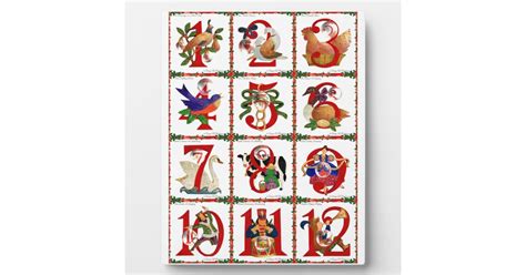 12 Days Of Christmas Quilt Print Gifts Plaque | Zazzle