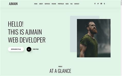 Ajmain - Personal Portfolio React Template - TemplateMonster