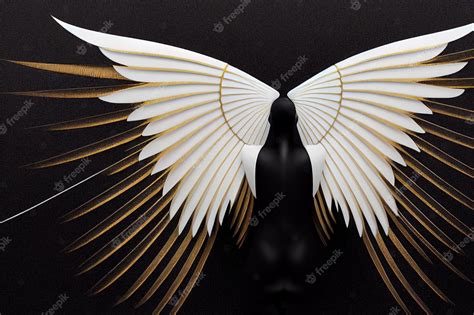 Premium AI Image | pattern of angel wings on a black background. 3D ...