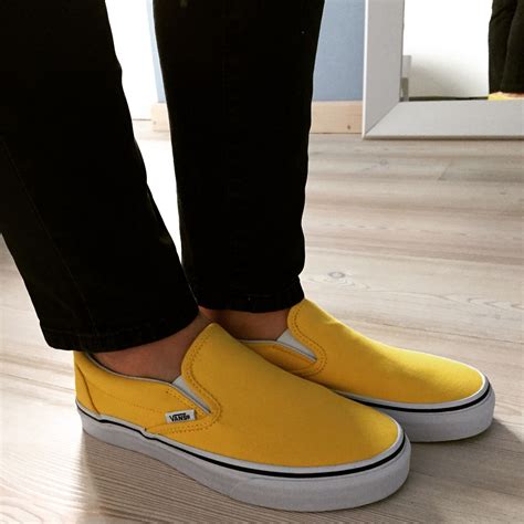 Vans yellow slip on | Cute sneakers, Vans yellow, Vans