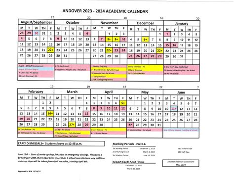 Andover Public Schools Calendar 2024 - PublicHolidays.com