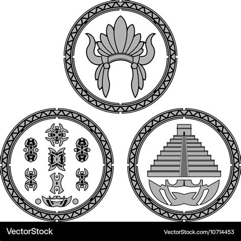 Symbols of indians latin america Royalty Free Vector Image