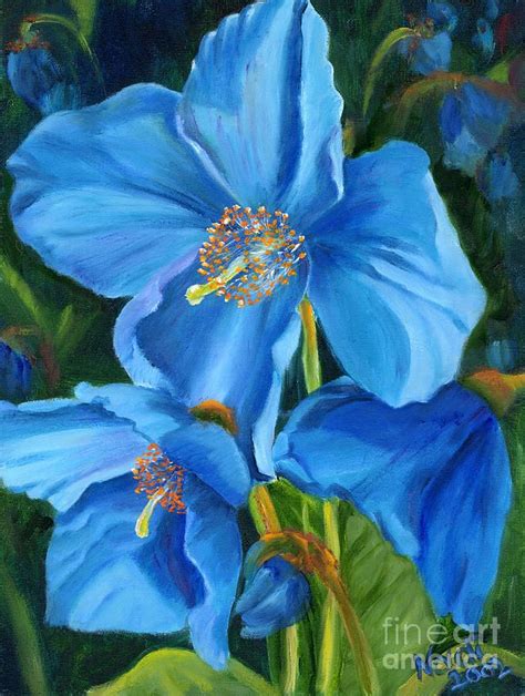 Blue Poppy by Renate Wesley in 2024 | Poppy painting, Flower art ...