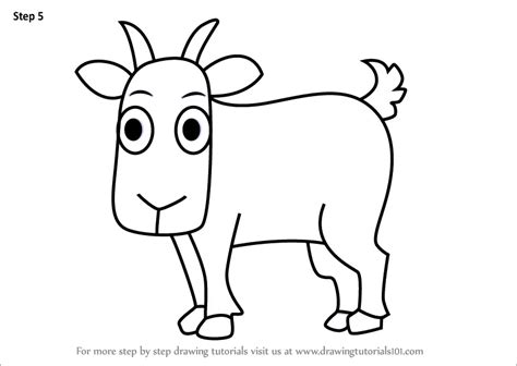 Learn How to Draw a Cartoon Goat (Cartoon Animals) Step by Step ...