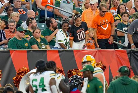 Simone Biles supports husband at Cincinnati Bengals vs. Green Bay Packers preseason game