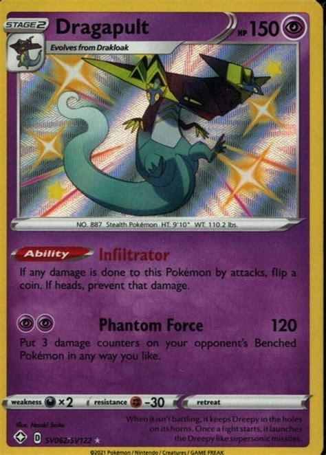 Dragapult 2021 Shining Fates #SV062 Shiny Rare Price Guide - Sports Card Investor