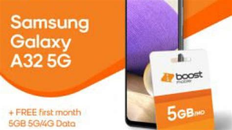 Boost Mobile Samsung Galaxy A32 5G + Free 1-Month Unlimited Talk, Text ...