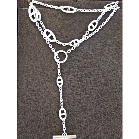 Hermes Farandole Solid Silver Long Necklace 160cm Below Retail! - Chicjoy