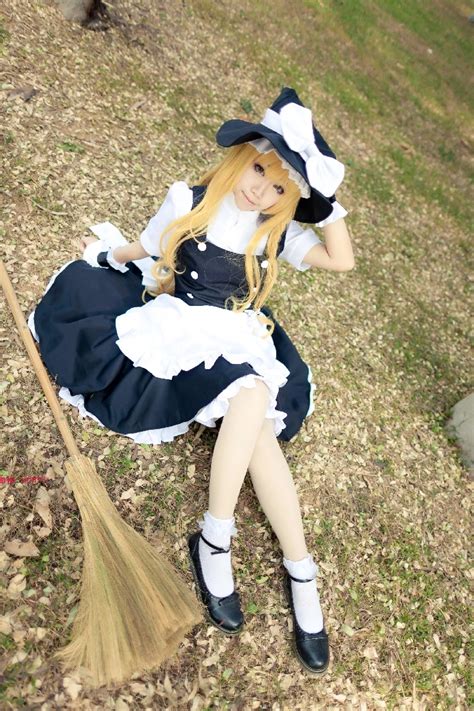 Anime TouHou Project Cosplay Costume Kirisame Marisa Maid Black and ...