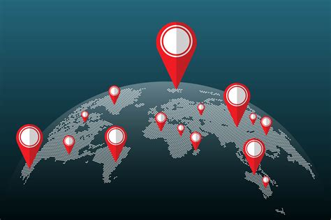 Mapa mundial de píxeles con pines de ubicación 1214075 Vector en Vecteezy