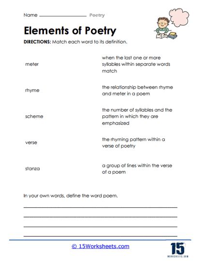 Poetry Worksheets - 15 Worksheets.com