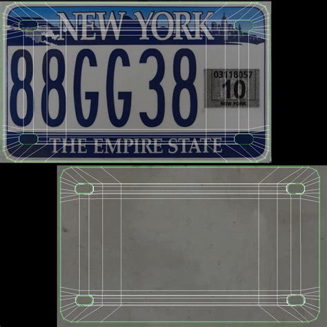 3d new york state license plate model