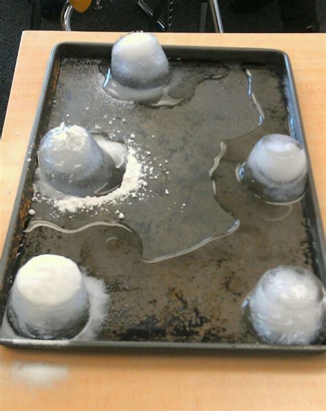 Experiment: what melts ice faster? We tried 5 different substances-baking soda, sugar, salt ...