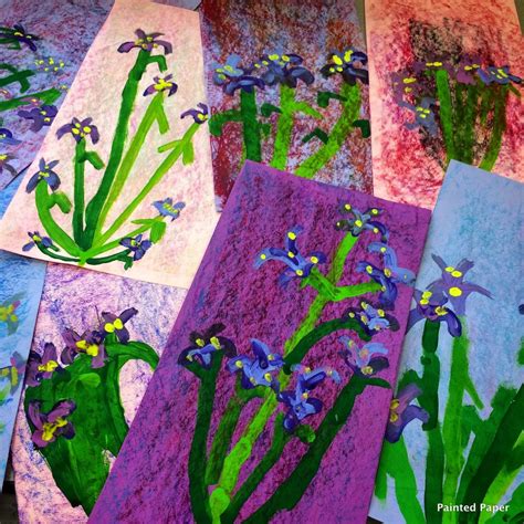 Irises by Monet – Painted Paper Art