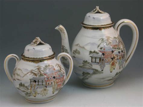 113: Two Japanese Antique Kutani Porcelain Teapots