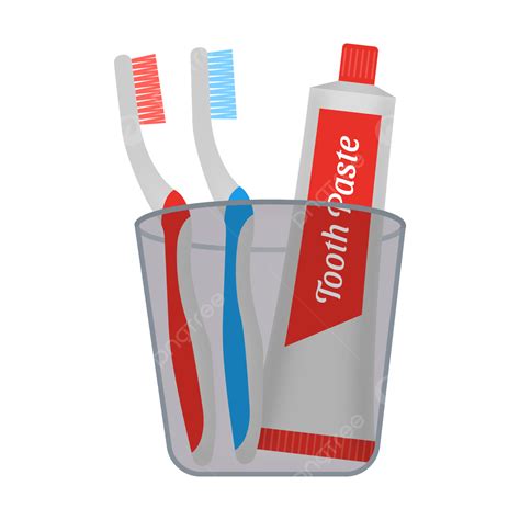 Toothbrush And Toothpaste Vector Hd Images, Toothbrush And Toothpaste In A Glass Vector ...
