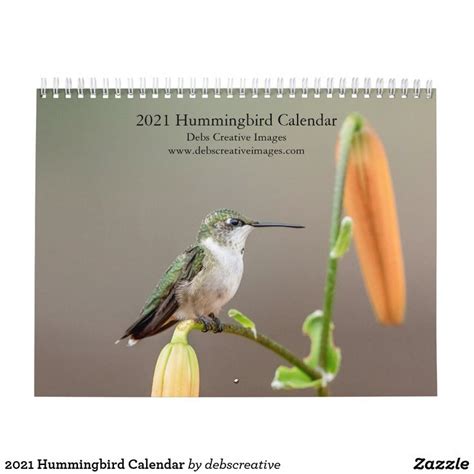 2021 Hummingbird Calendar | Zazzle | Calendar, Custom holiday card ...