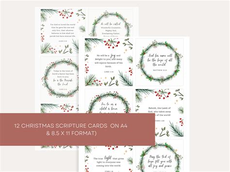 Christmas Bible Verses Christmas Scripture Cards Printable - Etsy