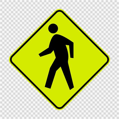 Pedestrian Crossing sign on transparent background 2369334 Vector Art ...