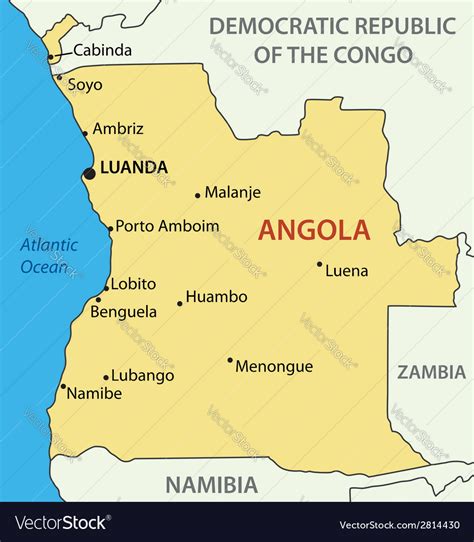 Republic of angola - map Royalty Free Vector Image