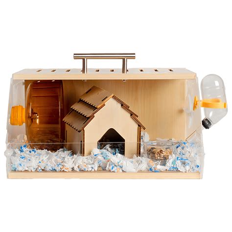 Hamster Travel Cage | Wooden Habitat with Acrylic Sheets