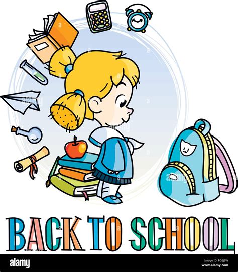 Welcome back to school. Cute school kid ready to education. Design ...