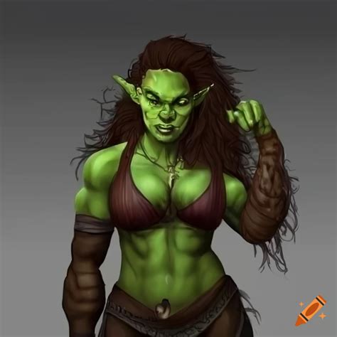 Half orc woman with huge muscles on Craiyon