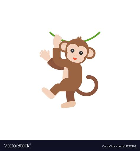 Monkey hanging on vine Royalty Free Vector Image