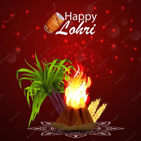 Premium Vector | Happy lohri celebration background