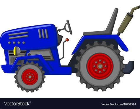 Blue tractor cartoon for you design Royalty Free Vector