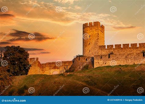 Fortress Kalemegdan on a Sunset Time. Belgrade, Serbia Stock Photo - Image of castle, park ...