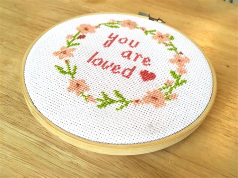 Quote Cross Stitch Pattern You Are Loved Saying Counted | Etsy