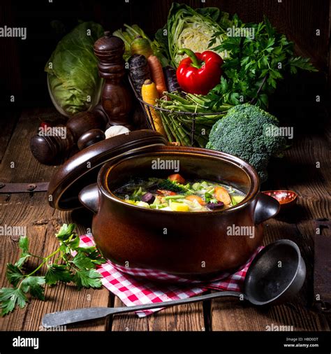 light vegetable soup Stock Photo - Alamy