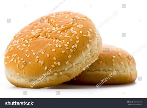 Burger Bun On White Background Isolated Stock Photo (Edit Now) 198608471