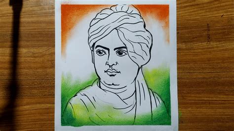 swami vivekananda drawing for beginners ,very easy line art vivekananda, swamiji drawing