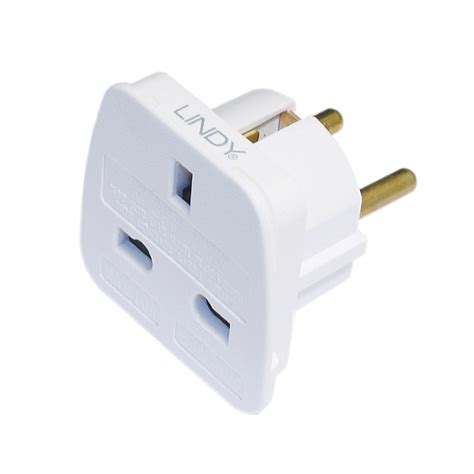 UK to Euro Adapter Travel Plug, White - from LINDY UK