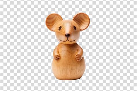 Wooden Mouse Sculpture 3 Isolated Graphic by Whimsy Girl · Creative Fabrica