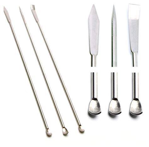 Soccerene Lab Spoon Laboratory Spatula Micro Spoon Micro Spatula Stainless Steel Chemistry ...