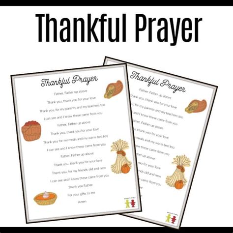 Thanksgiving Prayer for Children (PDF printable)