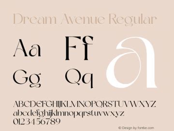 Dream Avenue字体,DreamAvenue字体|DreamAvenue Version 1.000字体-OTF字体/未分类字体-字客网