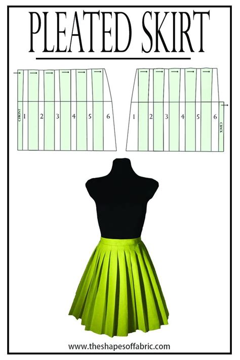 the pleated skirt sewing pattern is shown