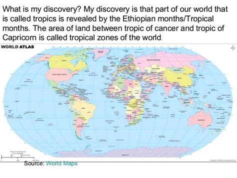 World map that shows tropical zones