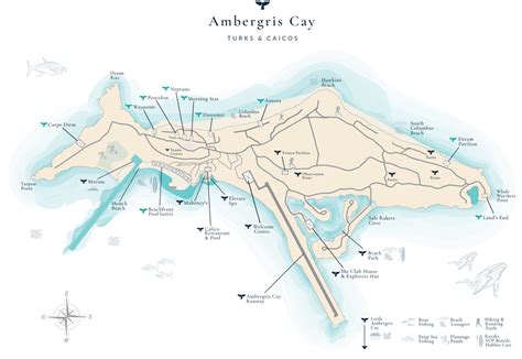 Ambergris Cay Private Island map - Travel resort maps