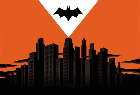 1920x1440 Resolution Batman Logo Over Gotham City 1920x1440 Resolution Wallpaper - Wallpapers Den
